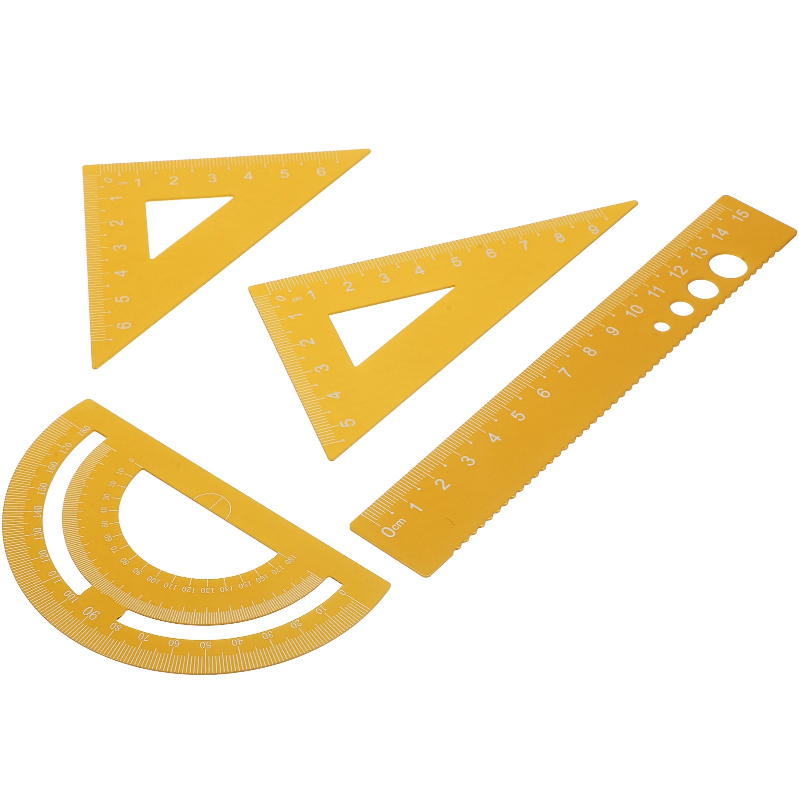 

4 Pcs Metal Ruler Set Classroom Rulers Measuring Scale Student Straight Quilled Paper Office