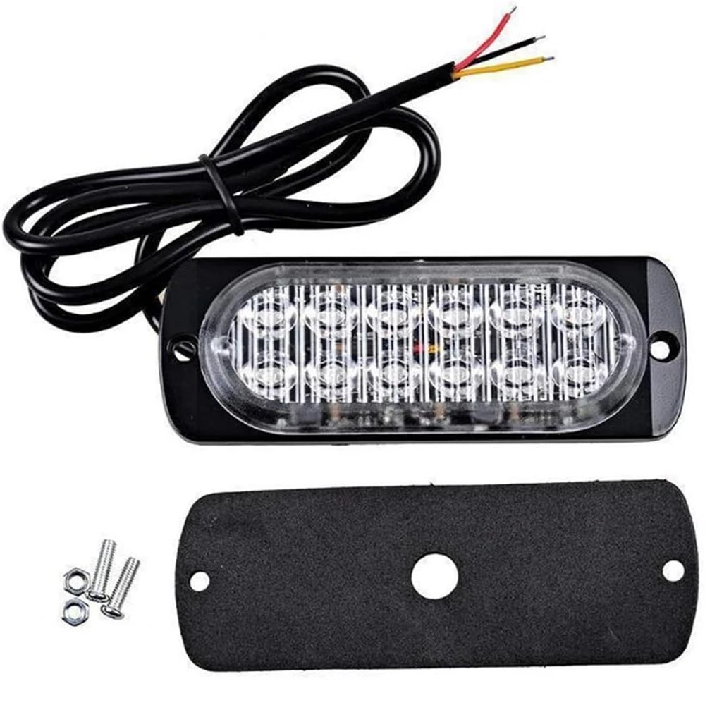 12 LED Strobe Lights Emergency Flashing Beacon Warning Light 12V 24V Stroboscopes For Auto DRL Car Truck Police Amber Red Blue