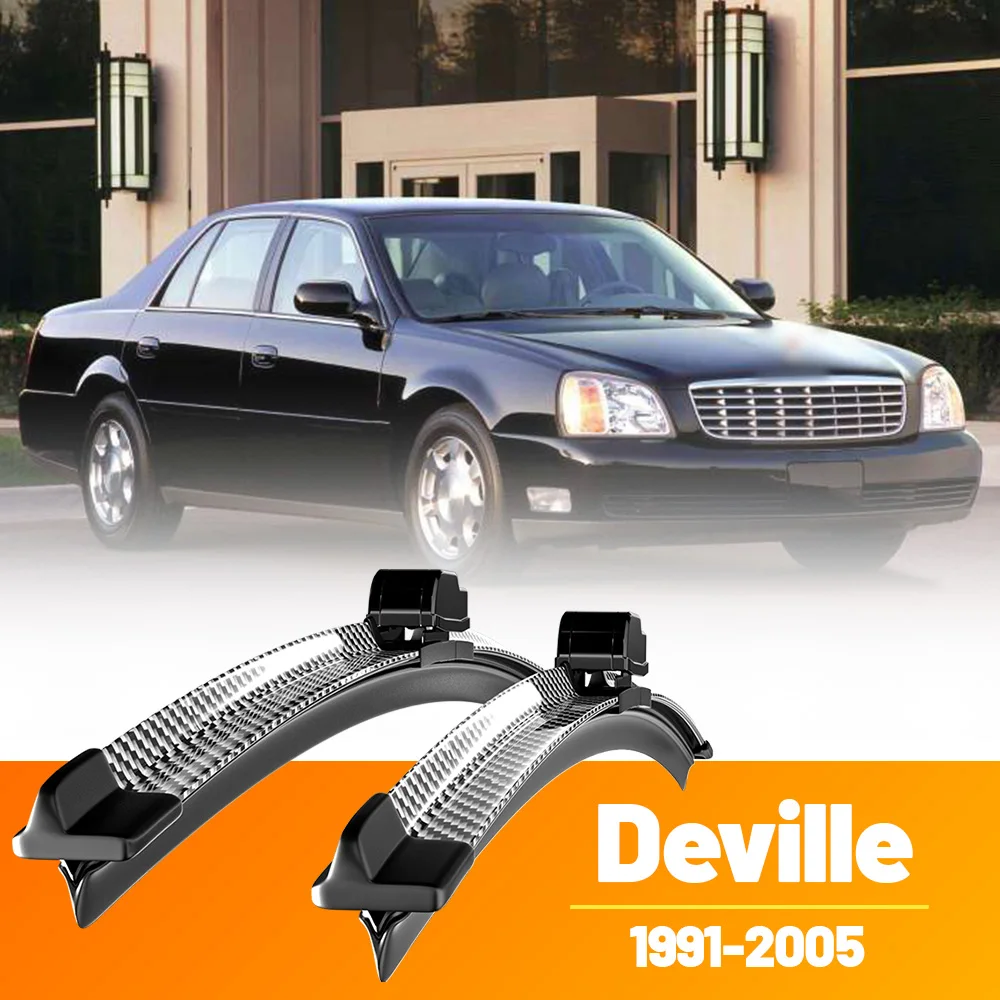 2 uds limpiaparabrisas delantero limpiaparabrisas de fibra de carbono para Cadillac Deville 1991-2005 1997 1998 2000 2002 2003