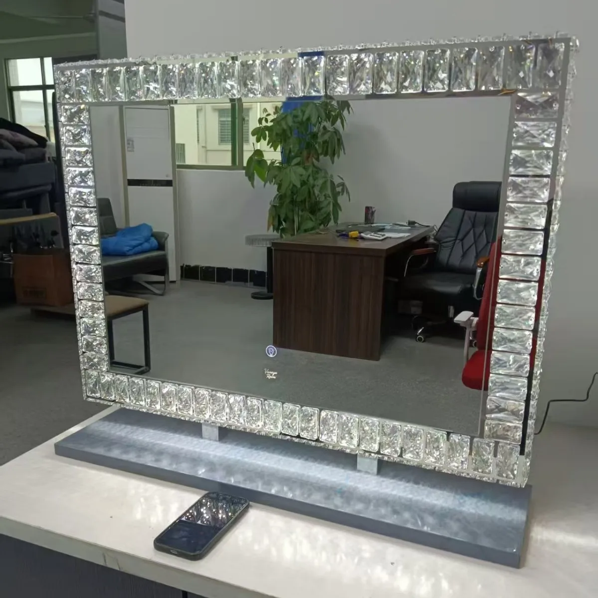 DSA bathroom mirror lamp vanity mirror crystal desktop stainless steel commercial home vanity mirror