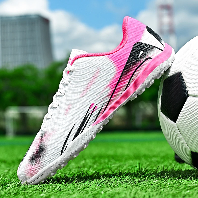 

Men's Soccer Boots Turf Hightop Outdoor Indoor Football Shoes Sneaker TF Cleat Training Athletic for Youth