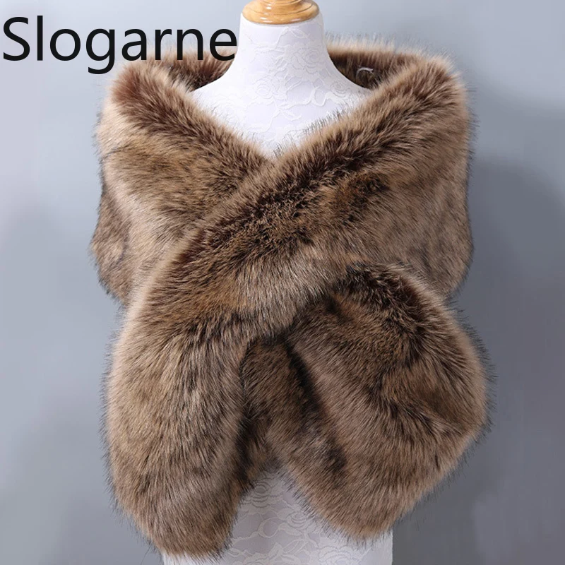 

Свадебная шаль из искусственного меха шириной 28 см, женская длина 160 см, вечерние палантины, накидка для невесты, зимняя свадебная накидка, болеро, меховой шарф, шейный платок