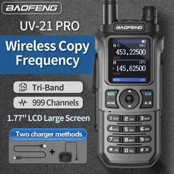 Baofeng UV 21 Pro Long Range Walkies Talkies 10 KM Wireless Copy Frequency Flashlight Type-C Charger Ham Radio Indoor Outdoor