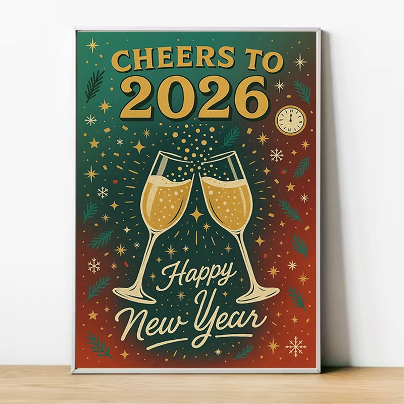 

2026 New Year Poster Pictures Wall Decoration Painting Office Decor Room Aesthetic Decorative Paintings Bedroom Decorations Gift