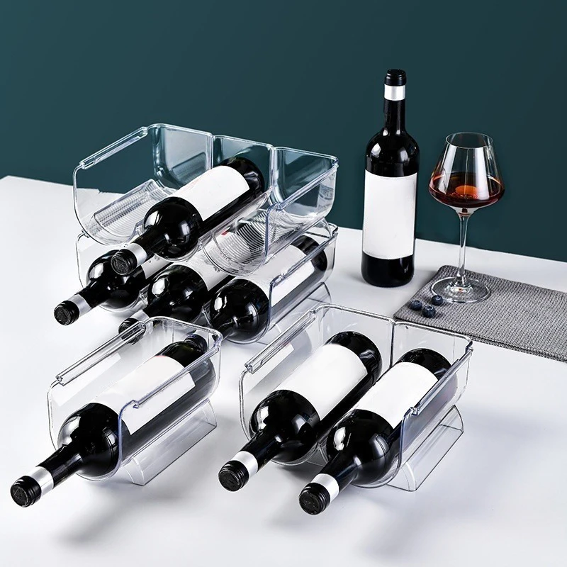 Red Wine Storage Stand Champagne Wall Stand Wine Storage Rack Stackable Wine Bottle Holder Wine Cabinet Counter Holder view 2
