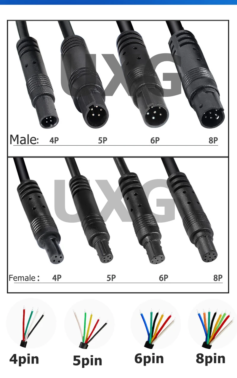 4-polig 5-polig 6-polig 8-polig Stecker-Buchse-Kabel Auto-DVR-Kamera-Verlängerung kabel HD-Monitor Fahrzeug Rückfahr kamera kabel