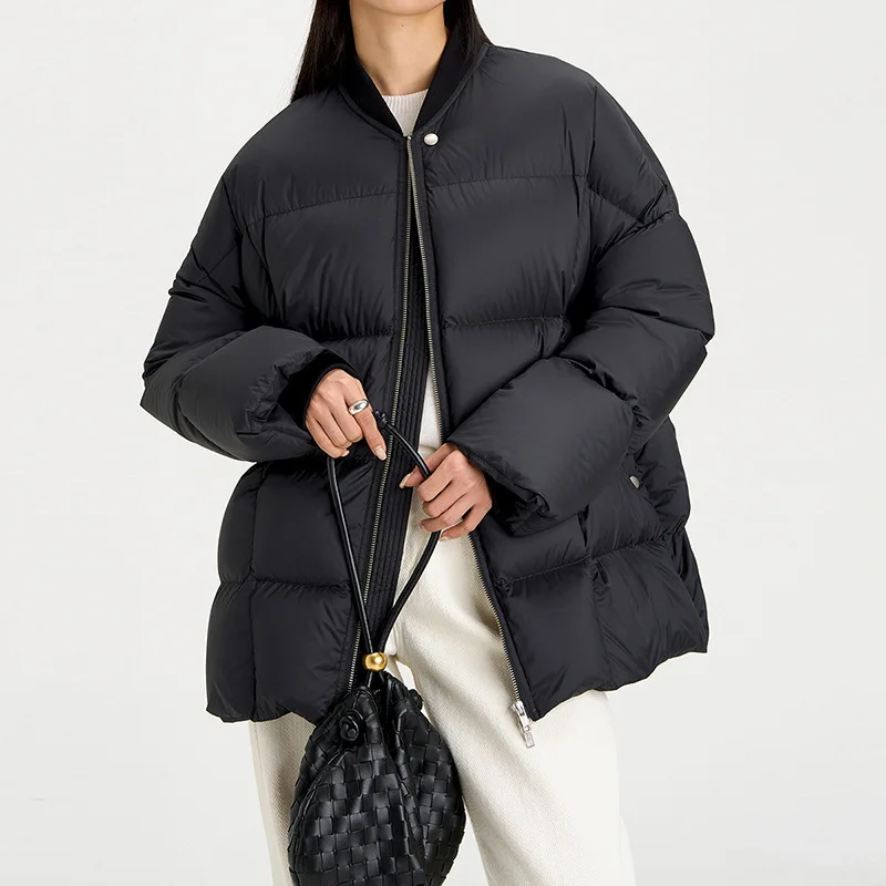 UMI MAO 90 White Duck Down Baseball Collar Down Jacket Women Winter New Fashion Thickened Casual Warm Trendy Puffer Jacket