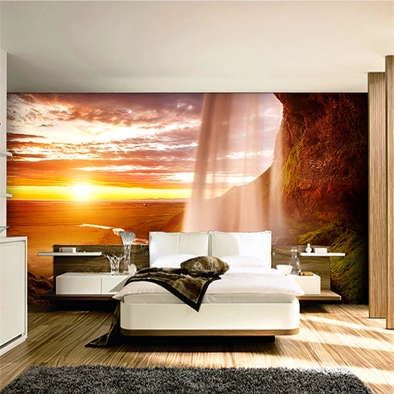 Custom Photo 3D Nature Scenery Mural Bedroom Self Adhesive Waterfall Wallpaper Living room sofa TV background wall restaurant 8d