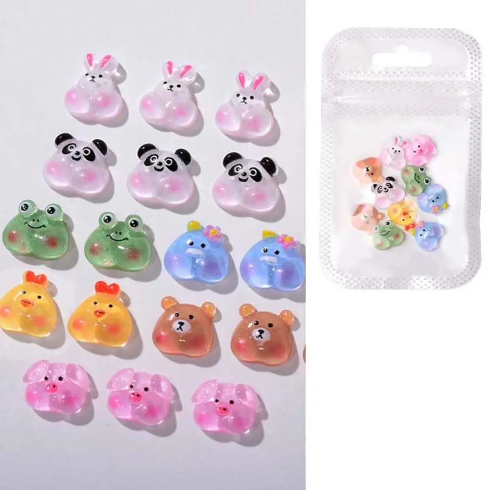 Resin Nail Ornament Manicure Accessories Cartoon Nail Decorations Cartoon Nail Drills 3D Nail Jewelry Animal Nail Rhinestones