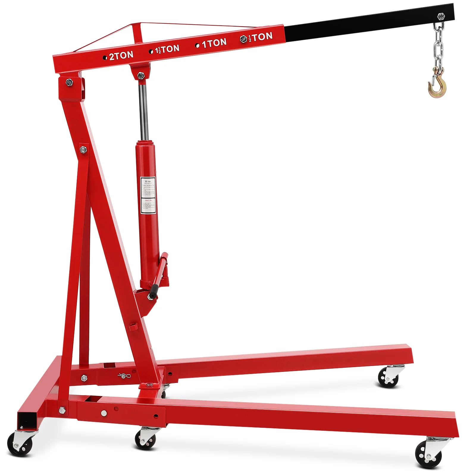 

4400LBS Engine Hoist Folding Hydraulic Hoists Cherry Picker Heavy Duty Engine Crane Lifter With Telescopic Arm 8T Hydraulic Pump