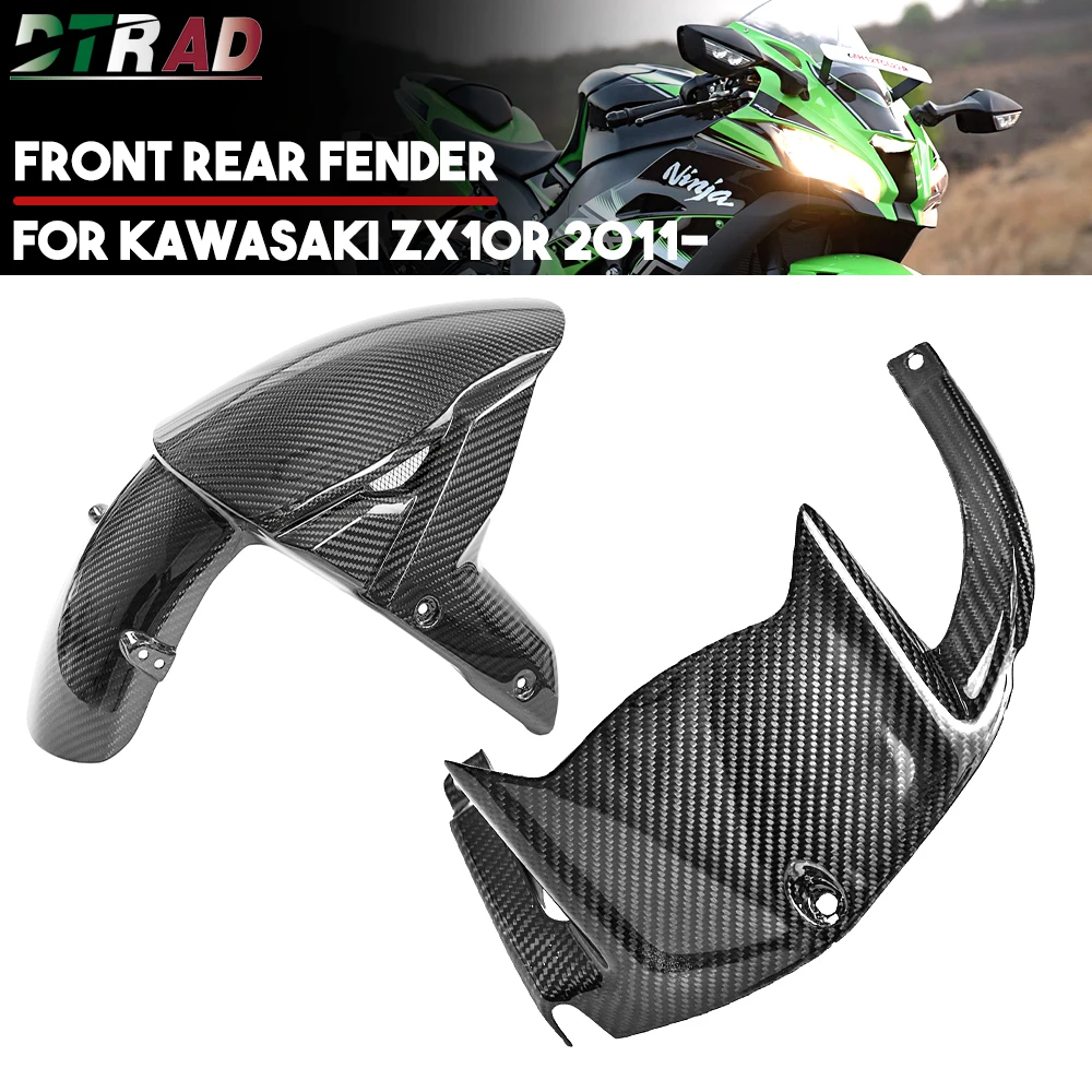 

ZX-10R For KAWASAKI ZX10R 2011-2023 Full Carbon Fiber Front Fender Rear Hugger Mudguard Mud Guard Fairing Motorcycle Accessories