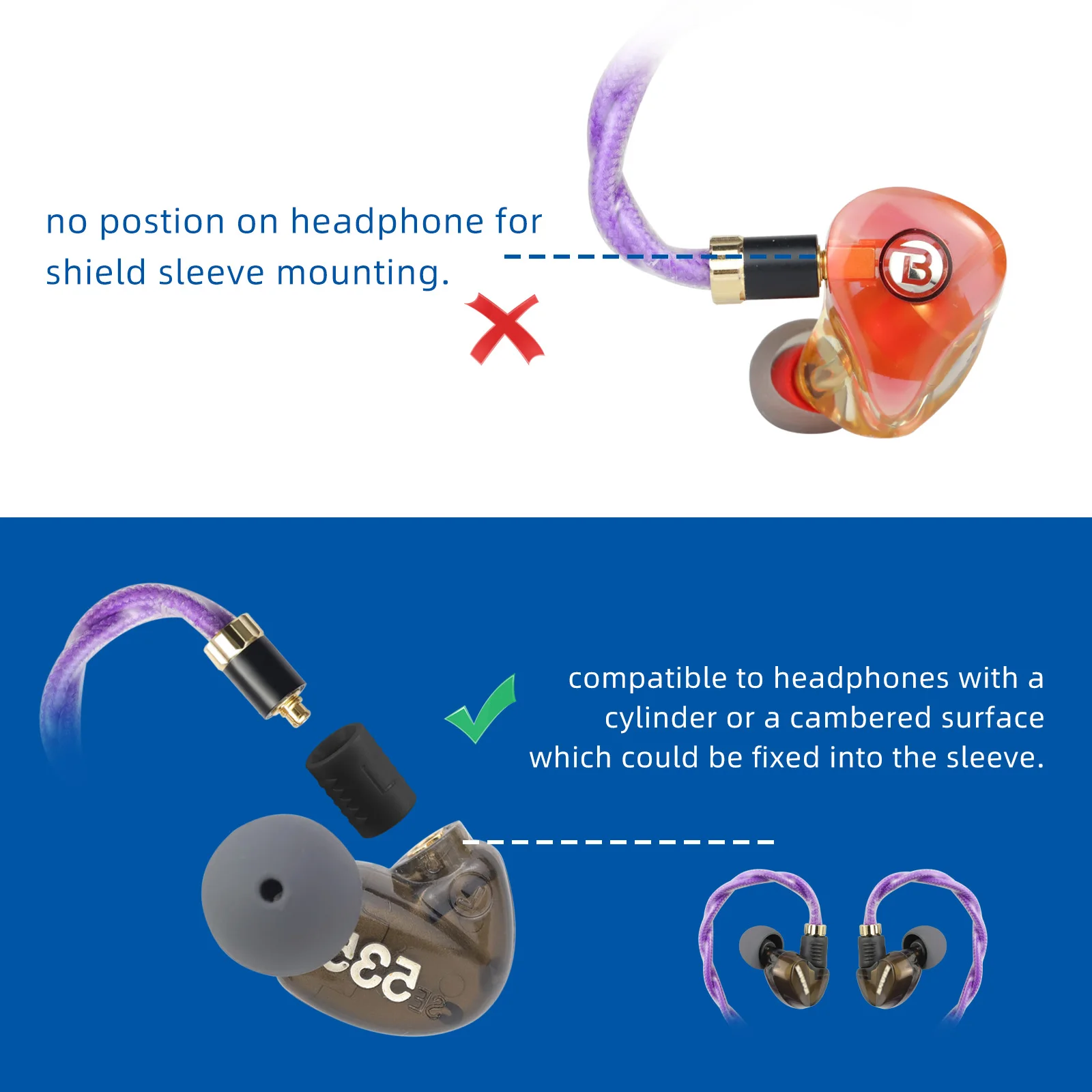 OKCSC Prevents Rotation and Detachment TPR Material IEM Cable Pin Fixed Protector Suitable for SHURE SE215 SE315 SE425 SE535