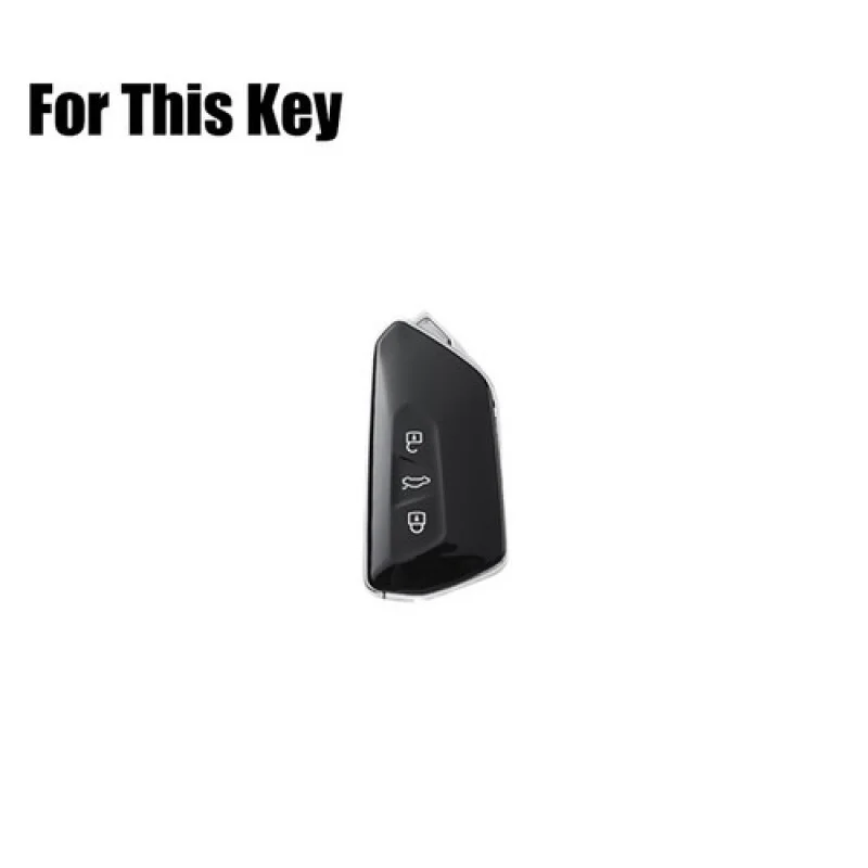 A + غطاء حافظة مفاتيح السيارة من الجلد من سبائك الزنك لسيارة VW Golf 8 MK4 Tarraco Leon ID.4 ID.3 #2