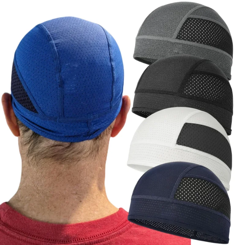 Motorcycle Helmet Inner Cap Quick Dry Breathable Mesh MTB Racing Cap Absorb Sweat Headwrap Cycling Under Helmet Lined Beanie Hat