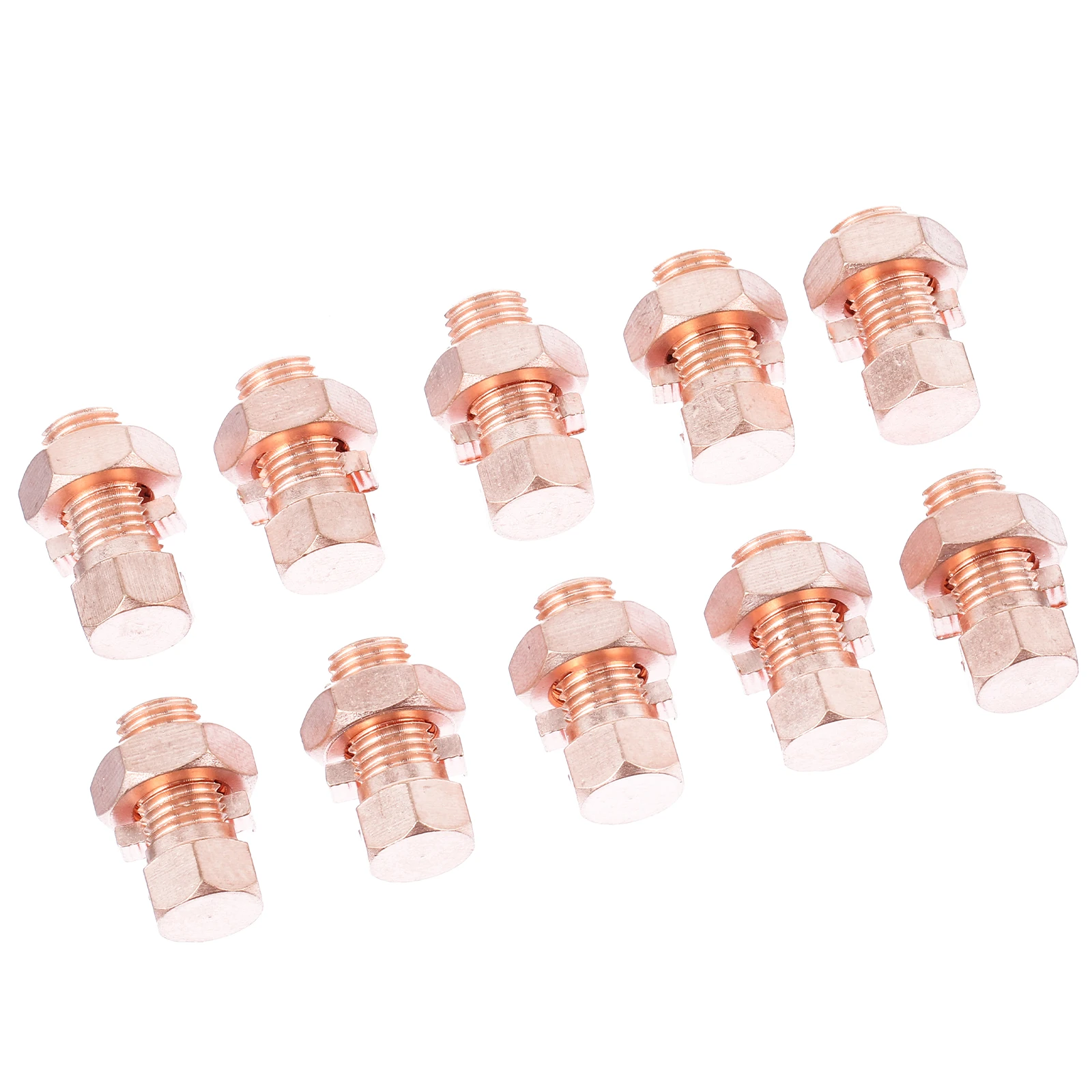

10pcs Grounding Split Bolt Connector Superior Strength Copper Split Bolt For Wire Splicing Bonding Antenna