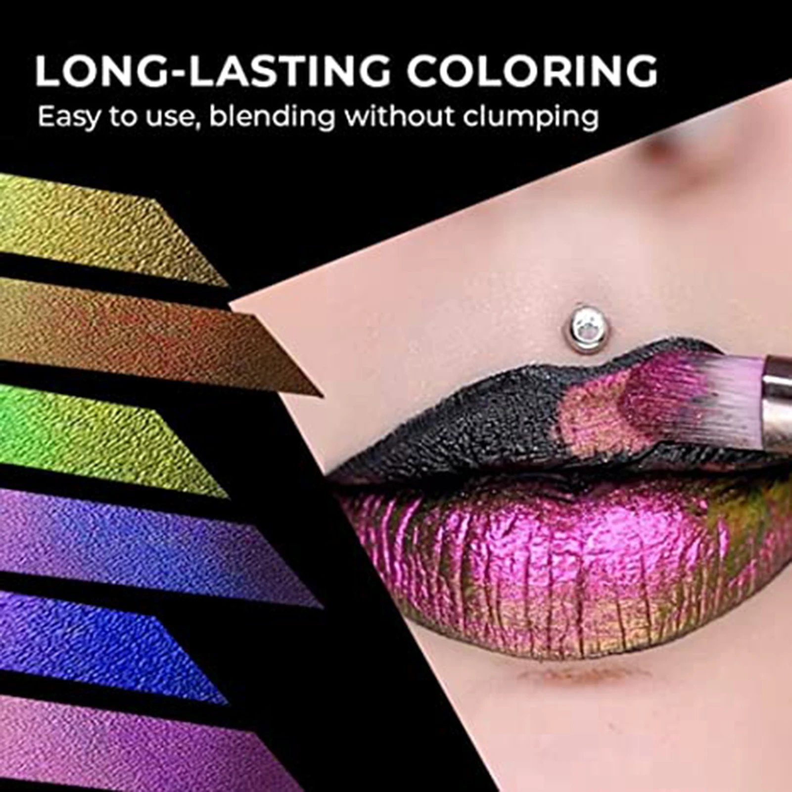 Shiny Eye Shadow Makeup Lipstick Natural Glittering Eyeshadow Lipstick for Dating Night Club Party