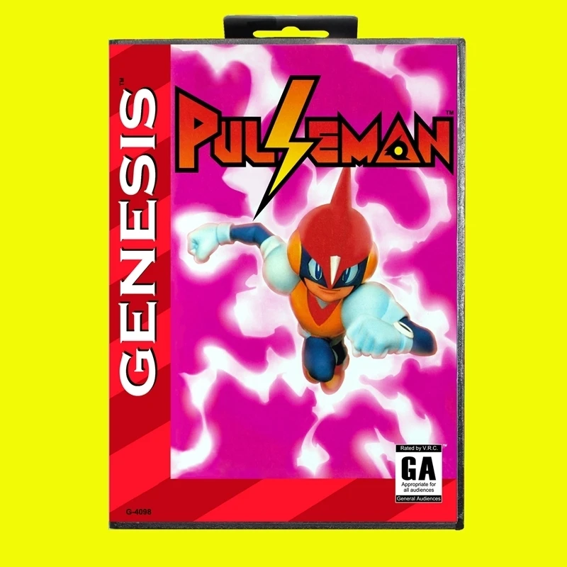 Pulseman MD Game Card 16 Bit USA Cover for Sega Megadrive Genesis Video Game Console Cartridge