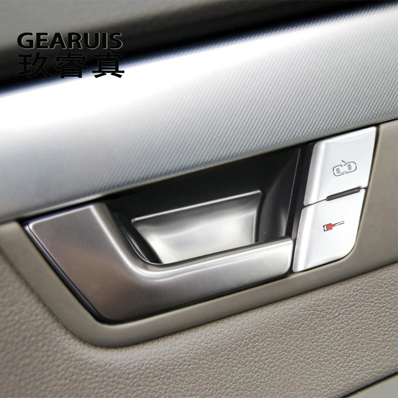 

Для Audi A4 B6 B7 2002-2008 автомобильный Стайлинг интерьерная дверь подлокотник крышка ручки отделка двери Чаша Декоративные наклейки автомобильные аксессуары