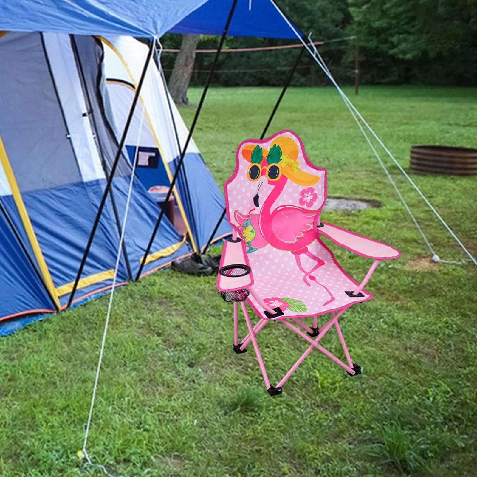 

Folding Camping Chair for Kids Heavy Duty Foldable Wide Base Feet Waterproof Lawn Foldable Chair for Beach Sports Events Boys