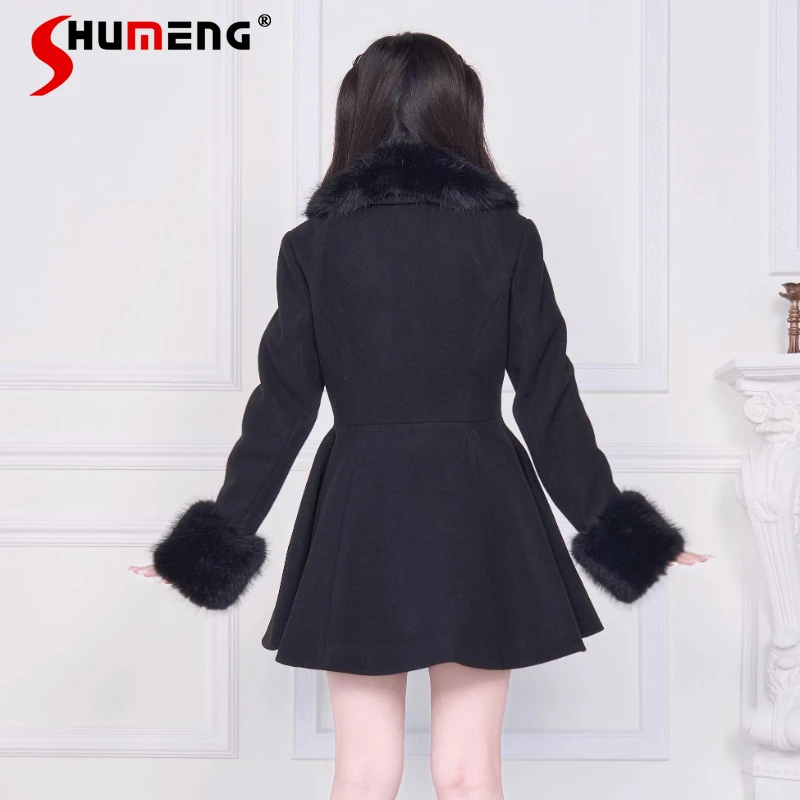 

Mine Series Mass-Produced SC Y2k Sweet Woolen Jacket Japanese Rojita Slimming Cute Bow Waist Coat Single-Breasted Pink Outerwear