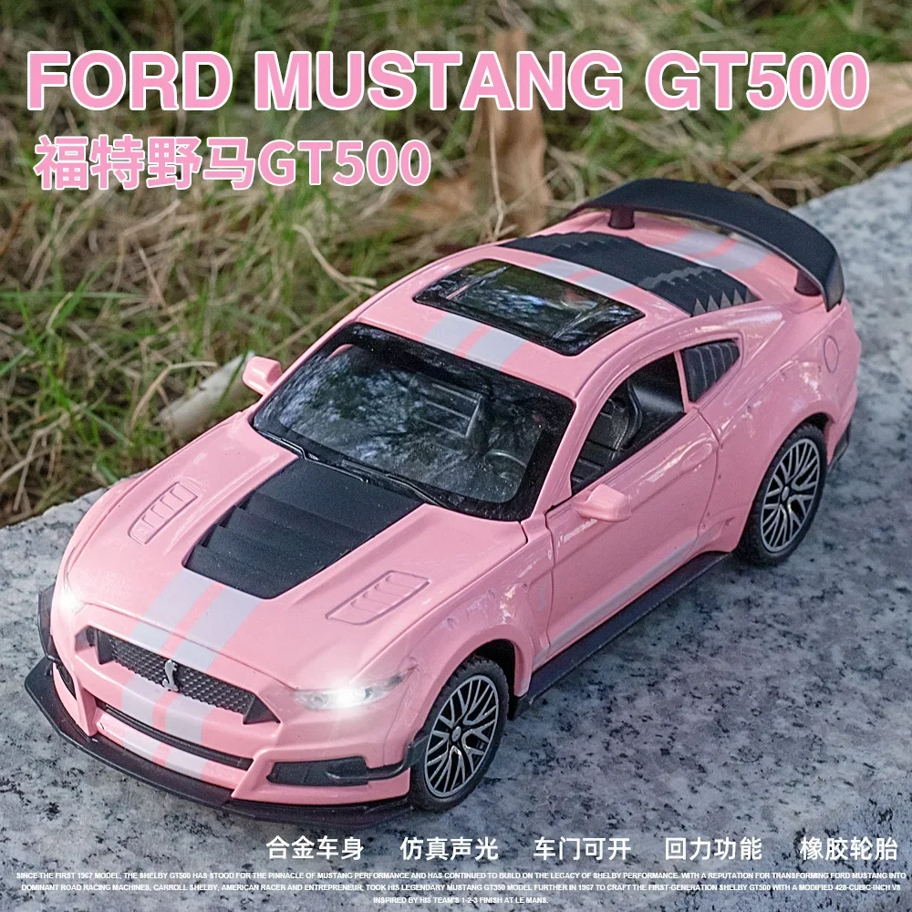 1:32 Ford Mustang Shelby GT500 hohe Simulation Druckguss Metall legierung Modell auto Sound Licht zurückziehen Sammlung Kinder Spielzeug Geschenke