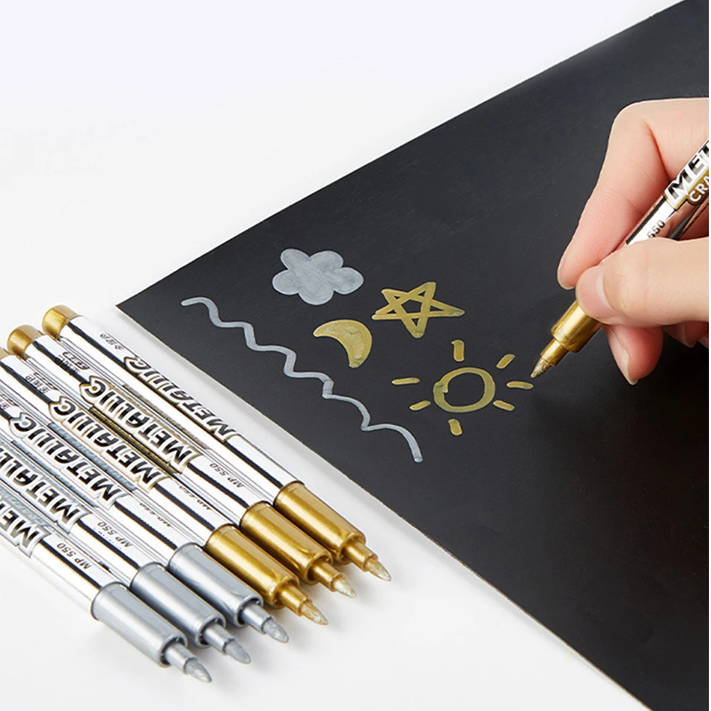 

6pcs Portable Paint Signature Washable Craft For Paper Cloth Glass Ceramics Art Supplies Diy Drawing Pens Students