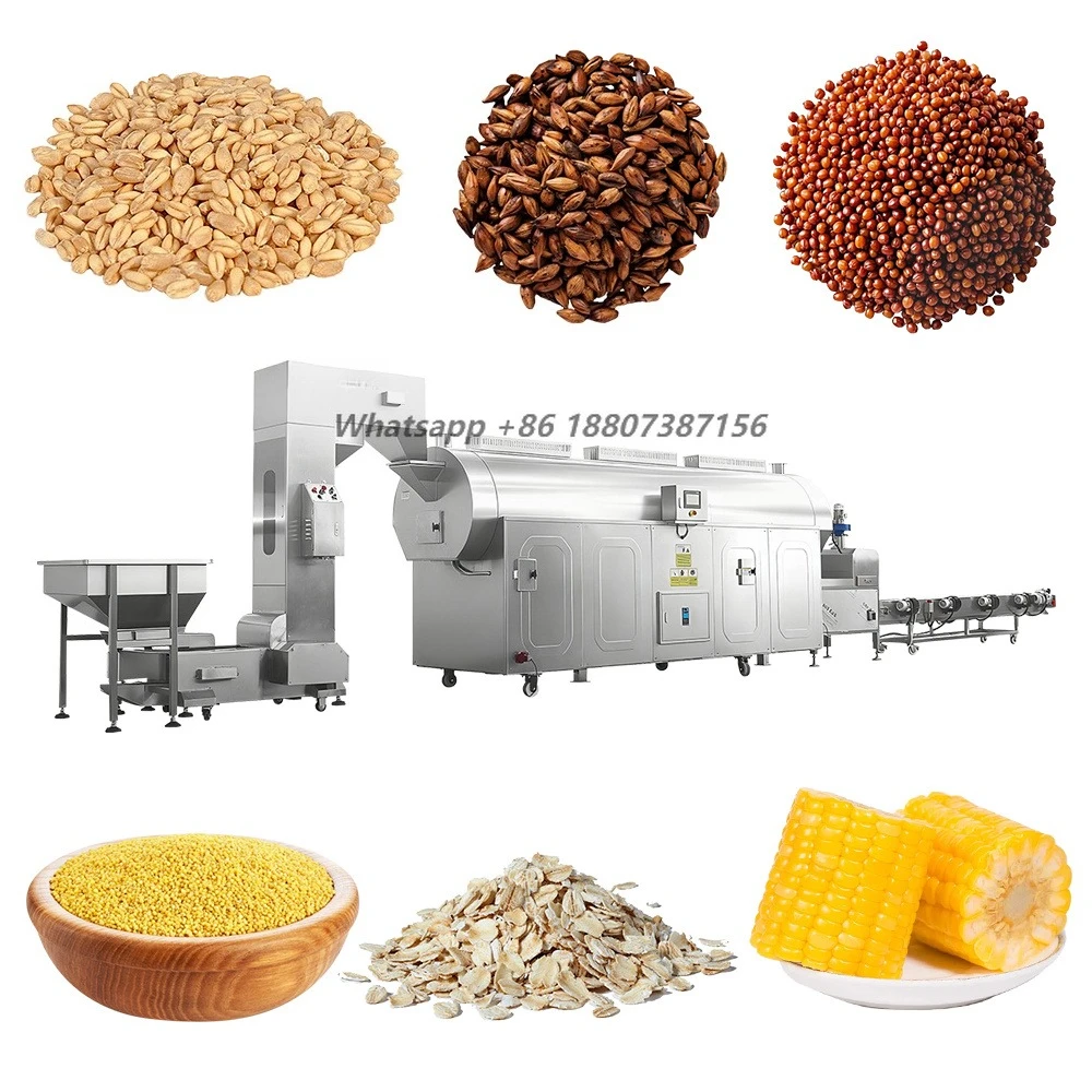 BL-CHJ-7-60 Food Grade Standard Rotating Wheat Roasting Production Line for Grain Processing Plants