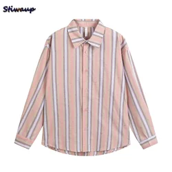 Women's Elegant Fashion Blouses Cotton Stripe Tops for Women Shirts Long Sleeve Womens Designer Clothing Stylish Women's Shirts