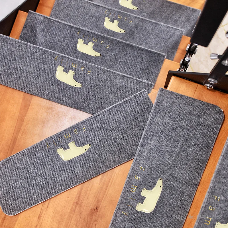 Self-adhesive Floor Mats, Household, Night-lit Stair Stepping Mats, Nordic, Simple, Solid Wood