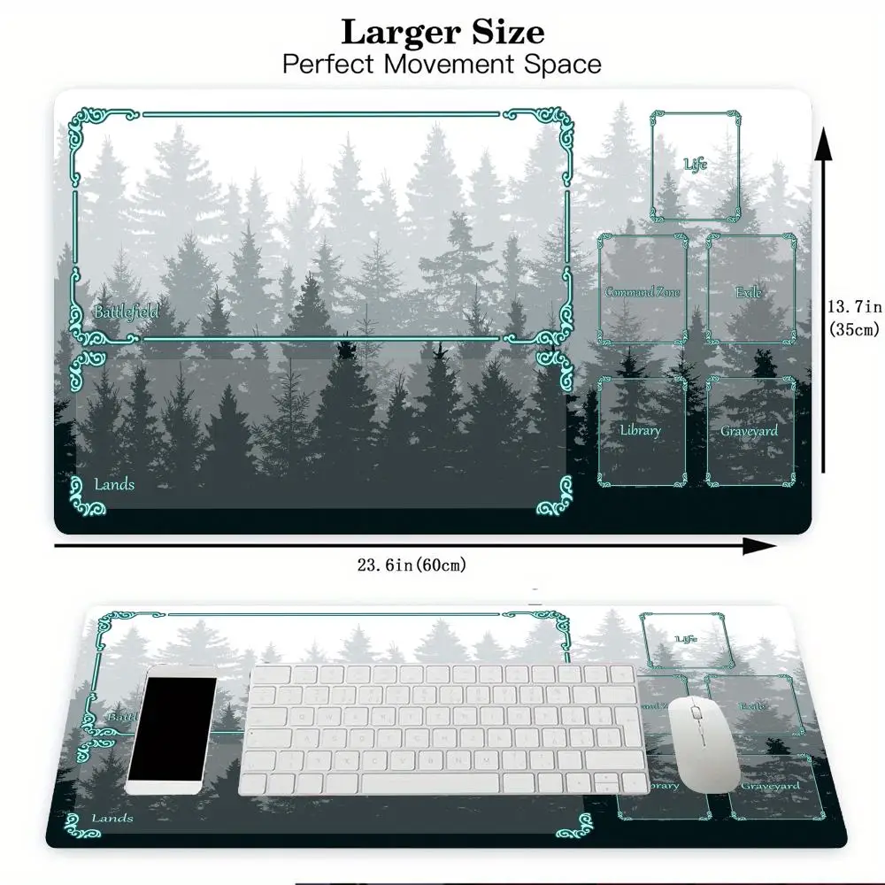 

Fantasy forest landscape MTG Playmat 35X60CM Magic Card Battle Mat Non-Slip Durable Stitched Edge Tabletop playmat magic rug