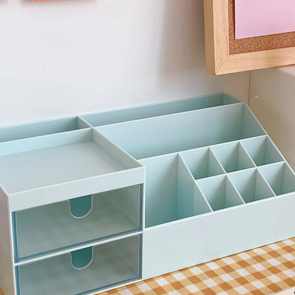 

1PCS Plastic ABS Desktop ganizer Makeup Brush Storage Box Pen Holder for Stationery Keys Small Items Compact Design File Cabinet