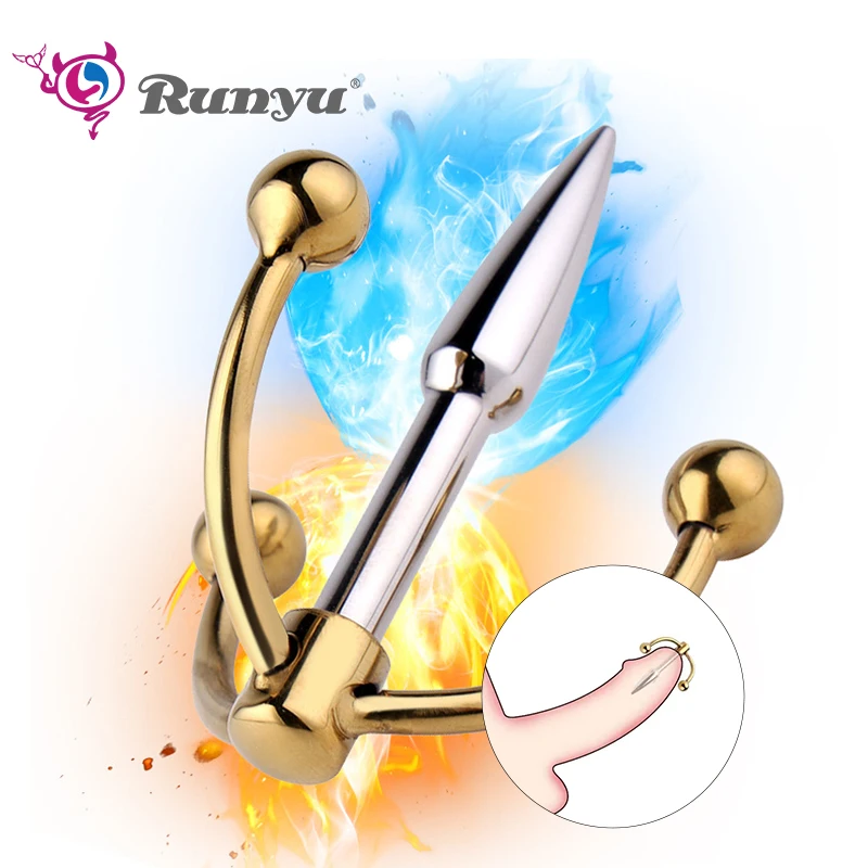 Runyu Urethra Plug Metal Urethral Sounding Men Masturator Stainless Steel Urethral Dilator Adult Penis Headers Training Supplies