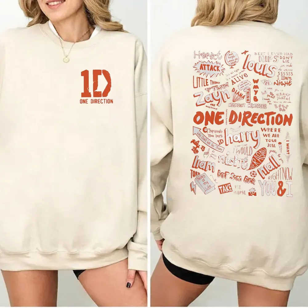 1D All Album Crew Neck Hoodie One Direction Men Women Sweatshirt Liam Payne Fans Member's Signature Winter Clothes Kpop Clothes