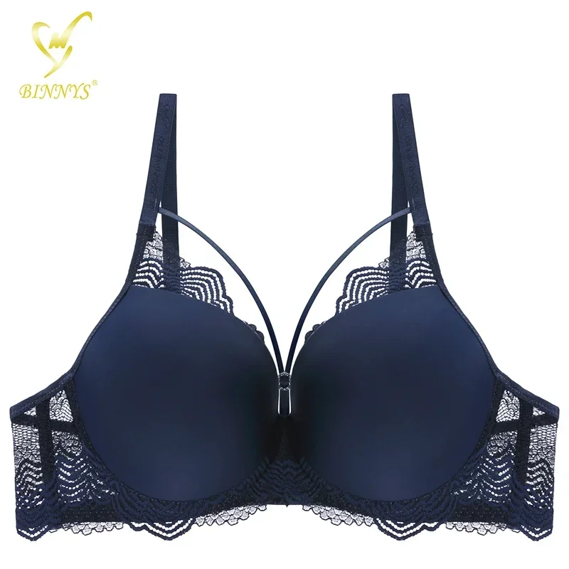 

BINNYS Women's Sexy Bra C Cup 3/4 Cup Underwear Female Silicone Ladies Lace Underwire High Quality Girl Bras