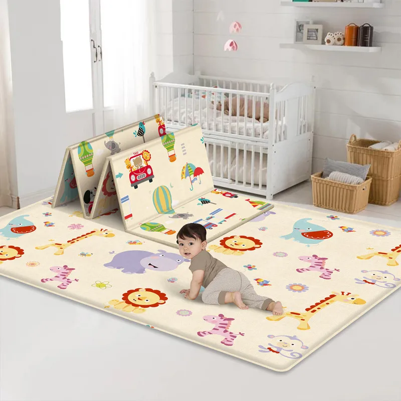 177*64cm Large Size Foldable Children\'s Rug Double-sided Patterned Educational Carpet for Children Easy To Carry Baby Play Mat