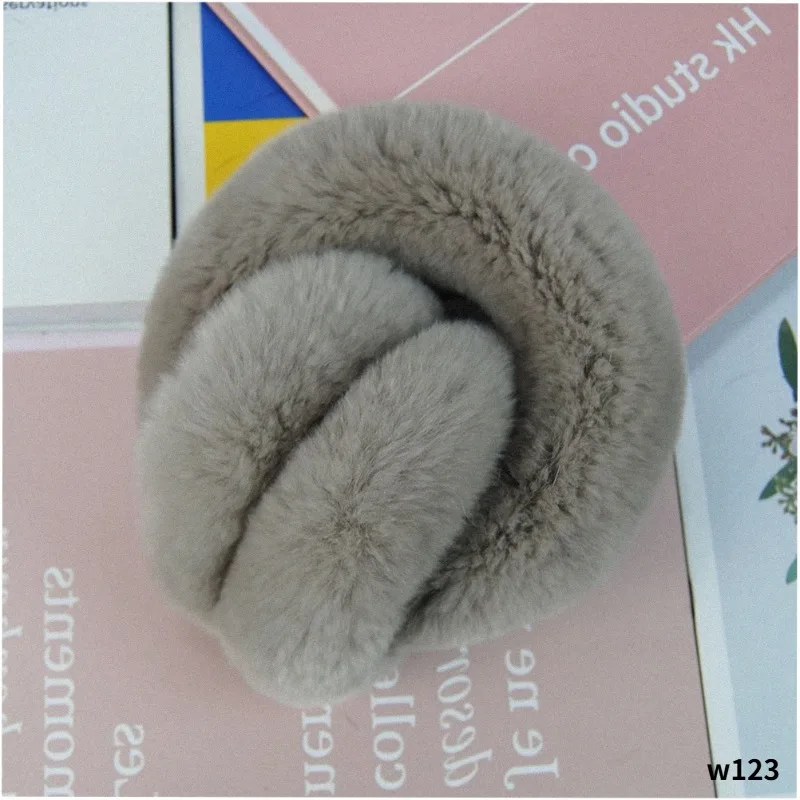 Real Fur Earmuffs Winter Russian Women Warm Genuine Rex Rabbit Fur Earmuff Fashion Lovely Natural Fur Earflaps Wholesale Retail