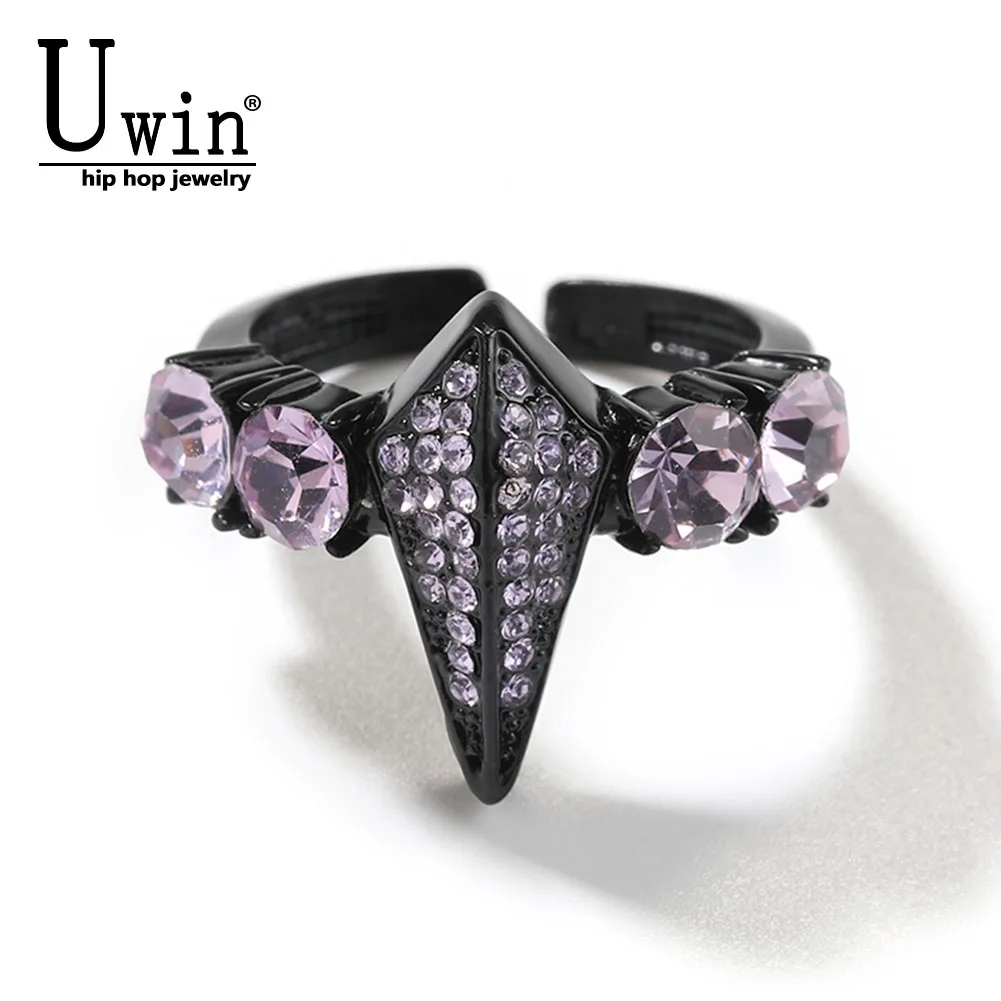

Uwin Iced Out Ring Rhinestone Full Bling Ring Luxury New In Rings Adjustable Size Jewelry For Women Men