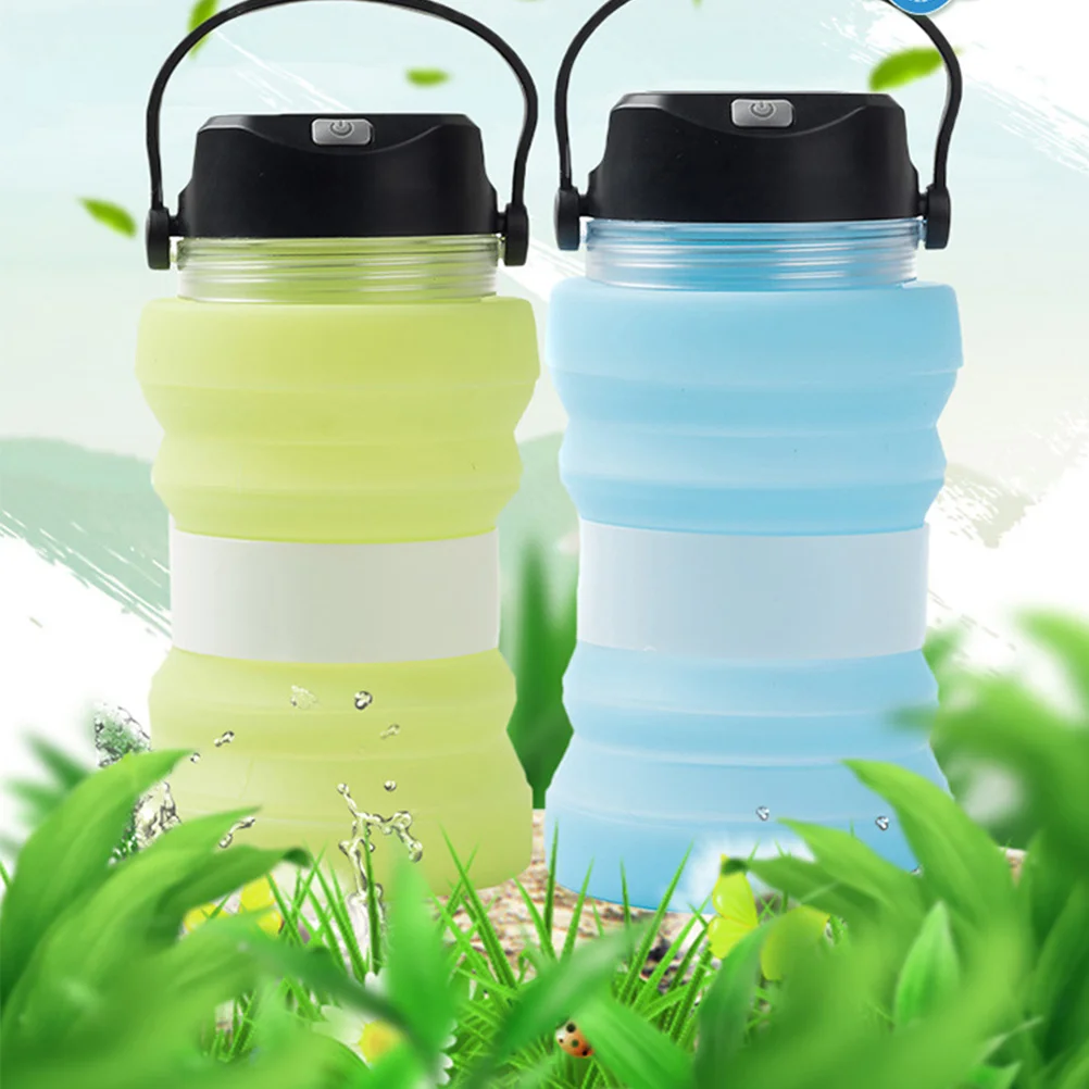 

1pc USB Solar Charging Kettle Tent Lamp Cup Luminous Cup for Camping Travel Hiking Sky-blue USB Charging Kettle