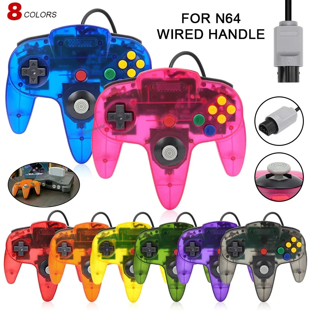 لوحة ألعاب سلكية جديدة لوحدة تحكم N64 لعصا التحكم الكلاسيكية N64 لوحدة تحكم الألعاب الرجعية لملحقات ألعاب N64