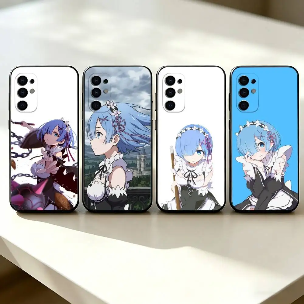 ReZero Gentle R-Rem Phone Case Black Silicone Soft For Samsung S25,S24,S21,S22,S23,S30,Ultra,S20,Plus,Fe,Lite