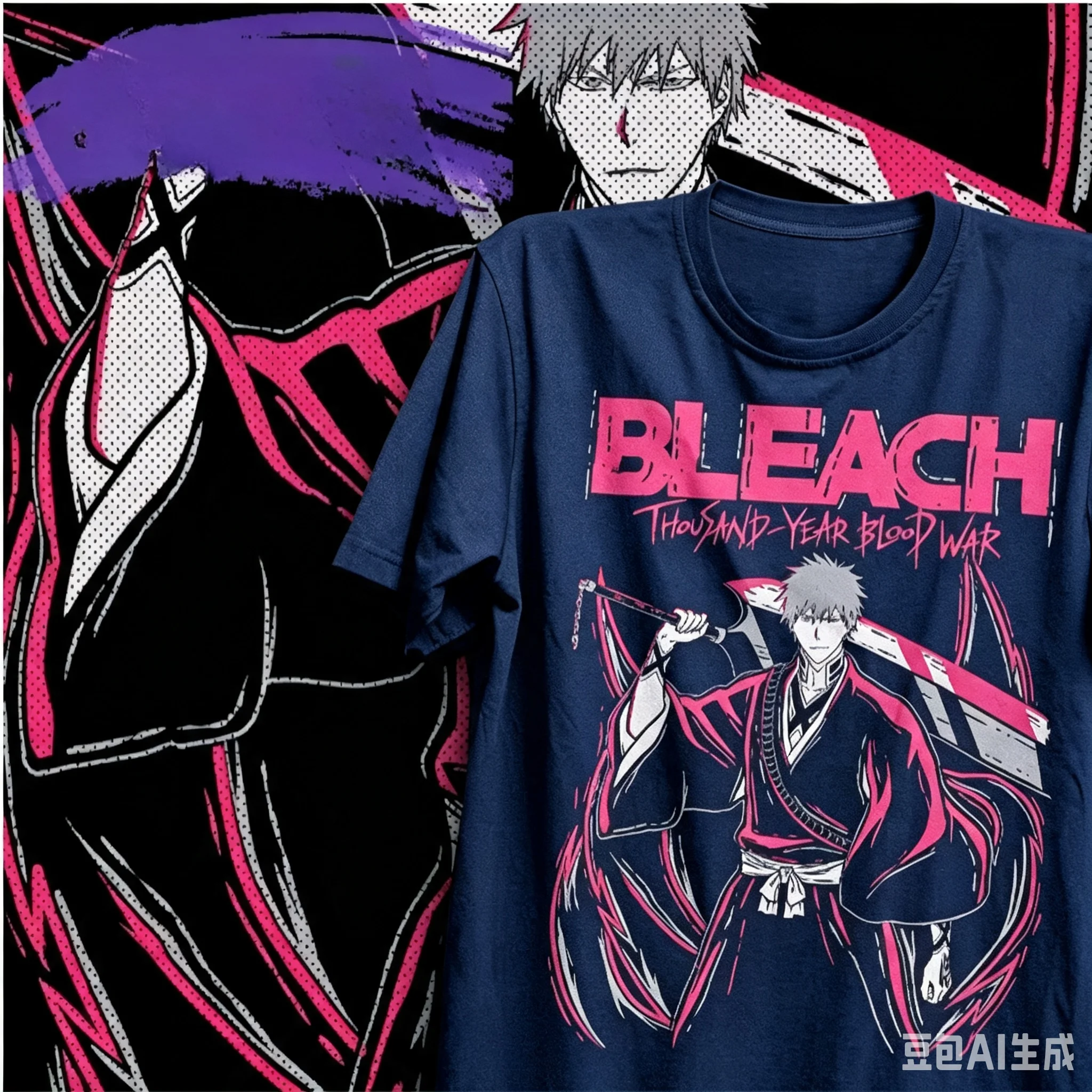 2026 Bleach Ichigo Thousand-Year Blood War Anime Graphic T-Shirt Oversized Y2K Soft Cotton Tee For True Anime Series Supporters view 4