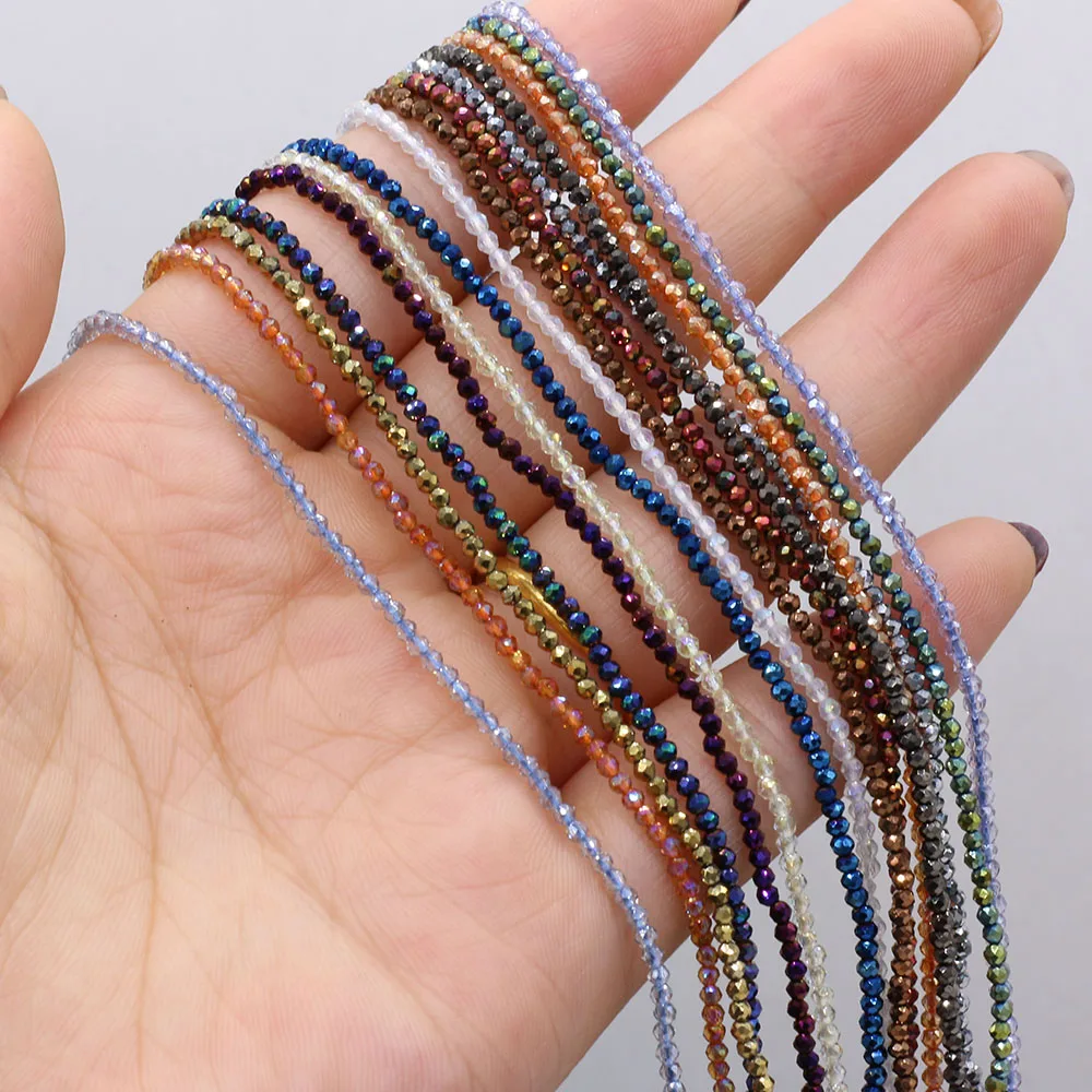 Naturalny Spinel poszycie kamień okrągły przekrój polichrom luźny koralik 2mm do tworzenia biżuterii DIY bransoletka naszyjnik długość 38cm