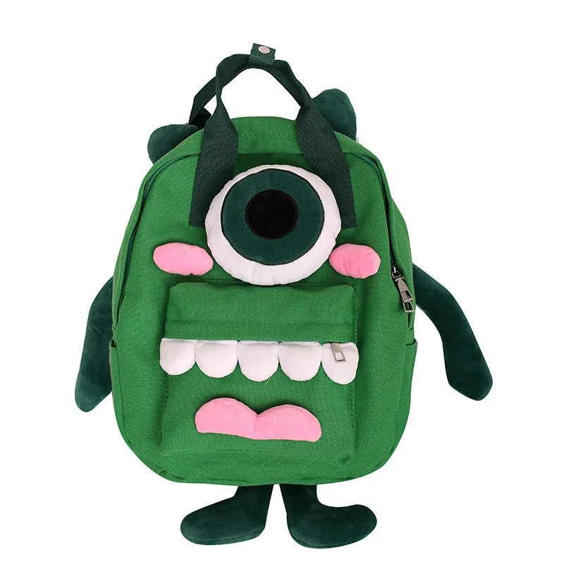 Street Trend Cute Cartoon Backpack Monster Girl Backpack Travel Large Capacity Canvas Bag