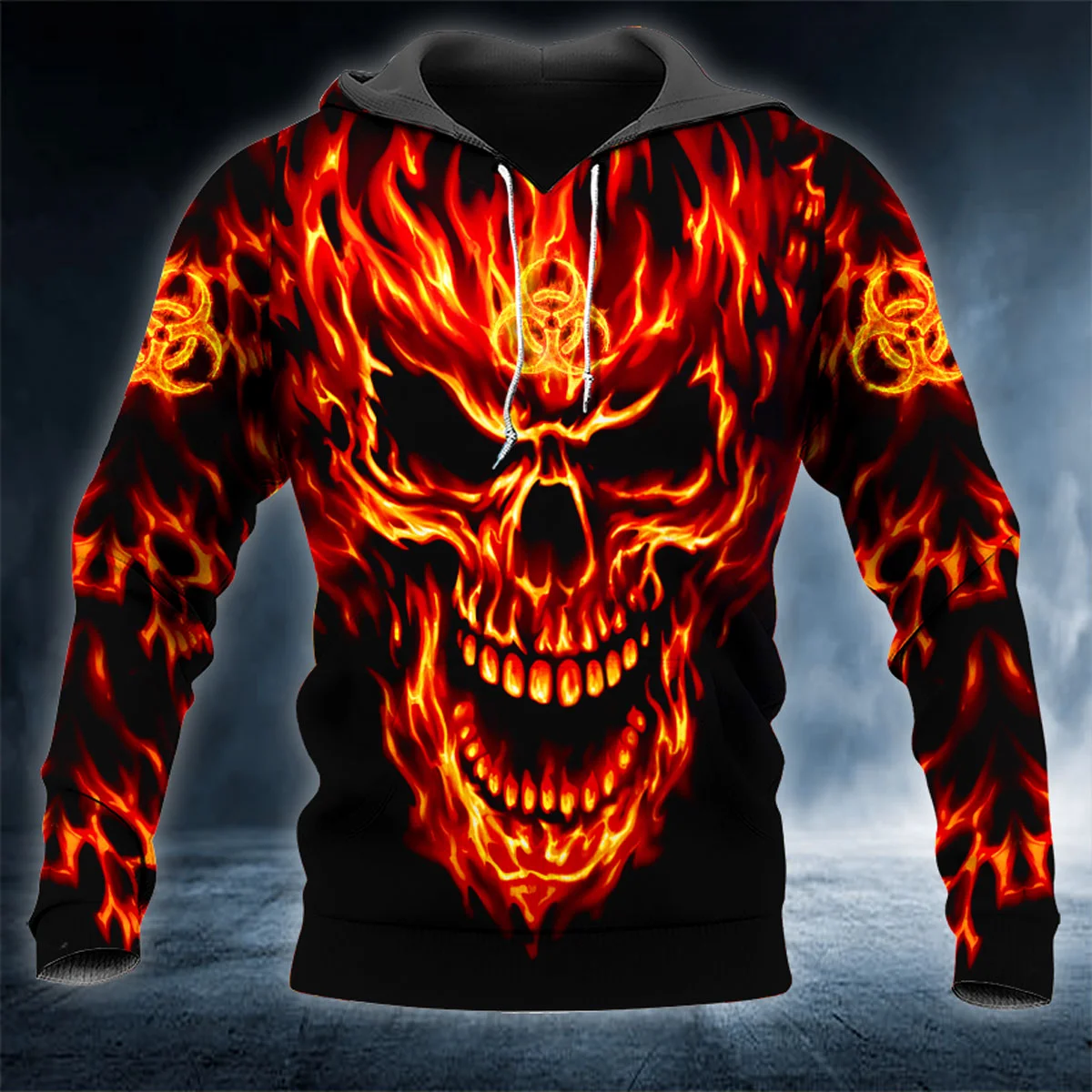 Autumn Winter 3D Print Skeletor Hoodie Men Casual Goth Punk Horror Skull Cool Vintage Oversize Long Sleeve Pullover High-quality