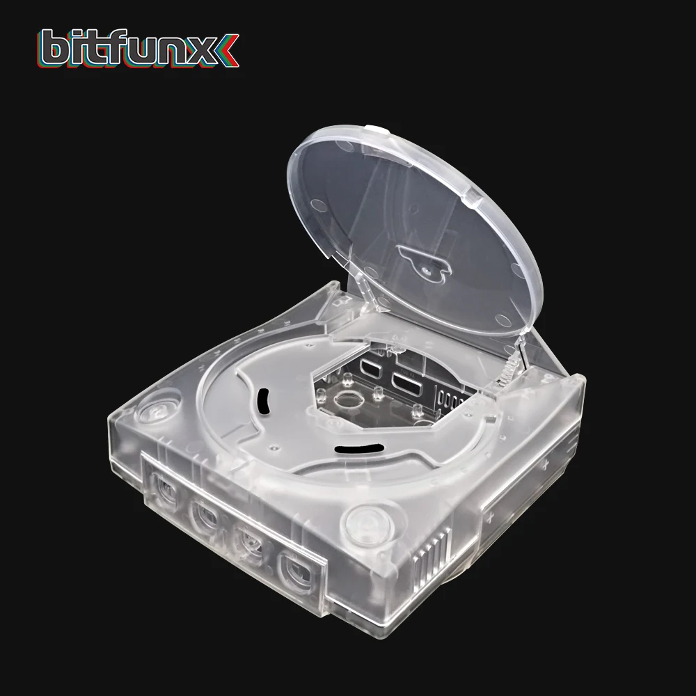 Bitfunx Ersatz-Kunststoffschale, durchscheinendes Gehäuse für SEGA Dreamcast DC Retro-Videospielkonsole, transparente Boxen