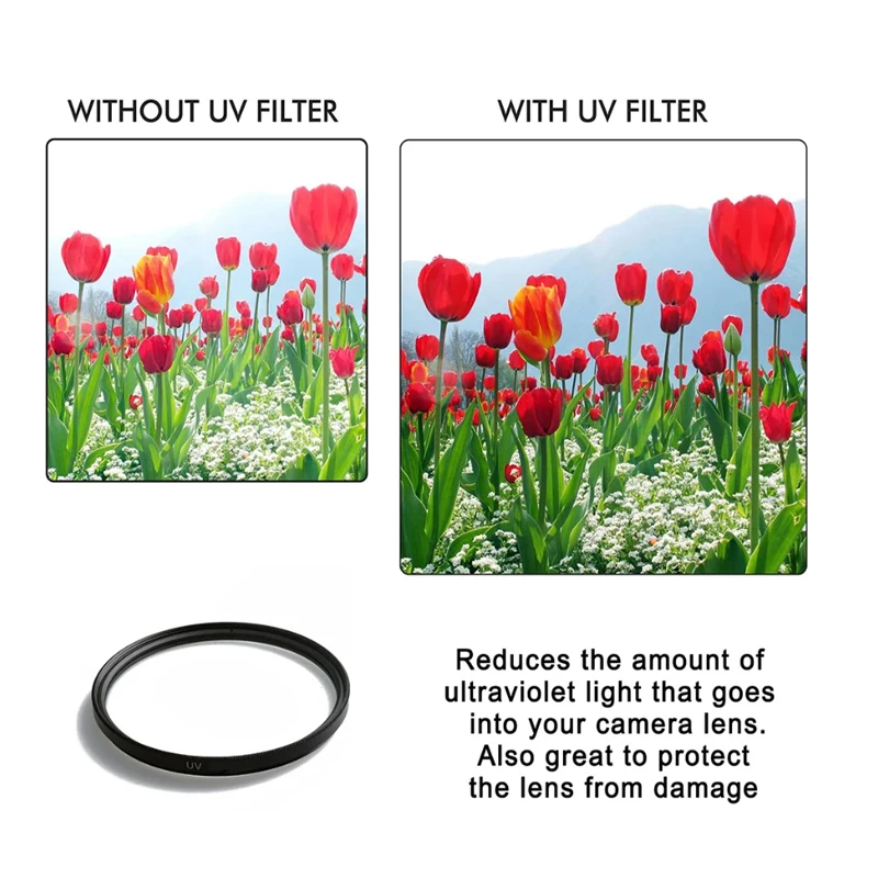 Lightdow Camera Lens Filter 6 in 1 Kits UV+CPL+FLD+ND 2 4 8 49mm 52 55 58 62 67 72 77 82mm Kit for Cannon Nikon Camera Lens