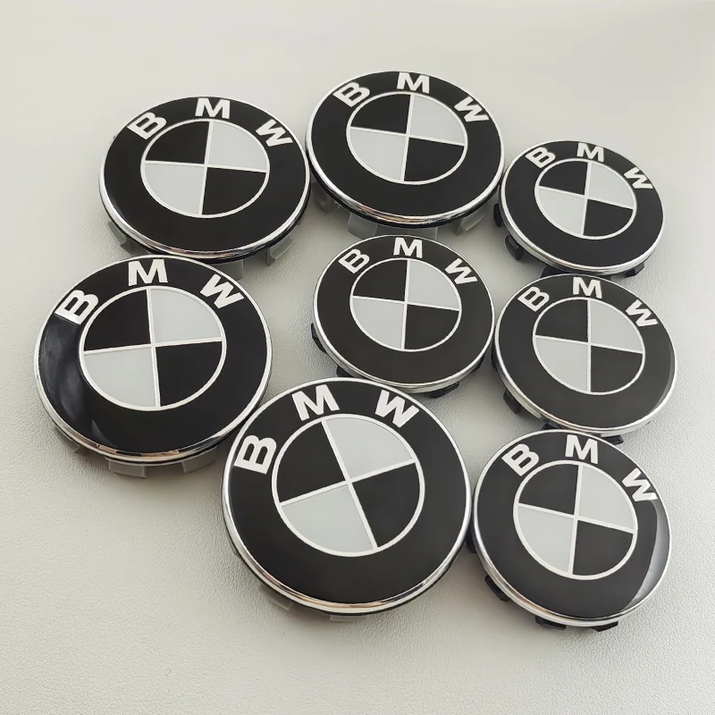 4pcs  Black White 56MM 68MM BMW Badge Car Wheel Center Hup Caps Wheel Cover For BMW E46 E39 E38 E90 E60 E36 F30 F30 E92 E34 F10