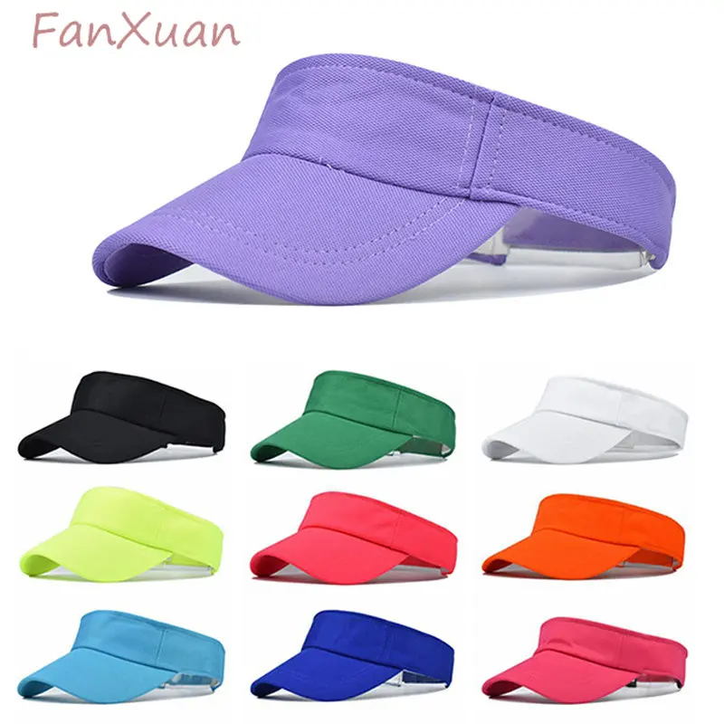 Summer Cap For Women Sun Visor Hats Top Empty Solid Color Sport Running Golf Tennis Cap for Girl Sun Hat Adjustable