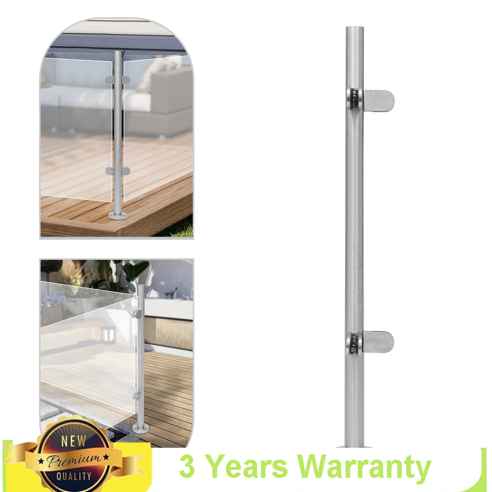 90cm Stainless Steel Railing Post, 35.43in Height Attic Fence Corner Post, Stair Part Road Decor with 80kg Load-bearing Capacity