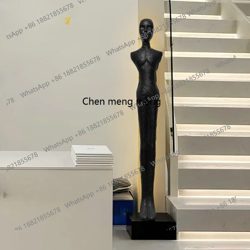 Entry to the entrance, shop decoration, TV cabinet in the welcome living room, floor-to-ceiling humanoid sculpture ornament